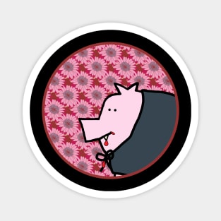 Portrait of a Halloween Horror Vampire Pig Magnet